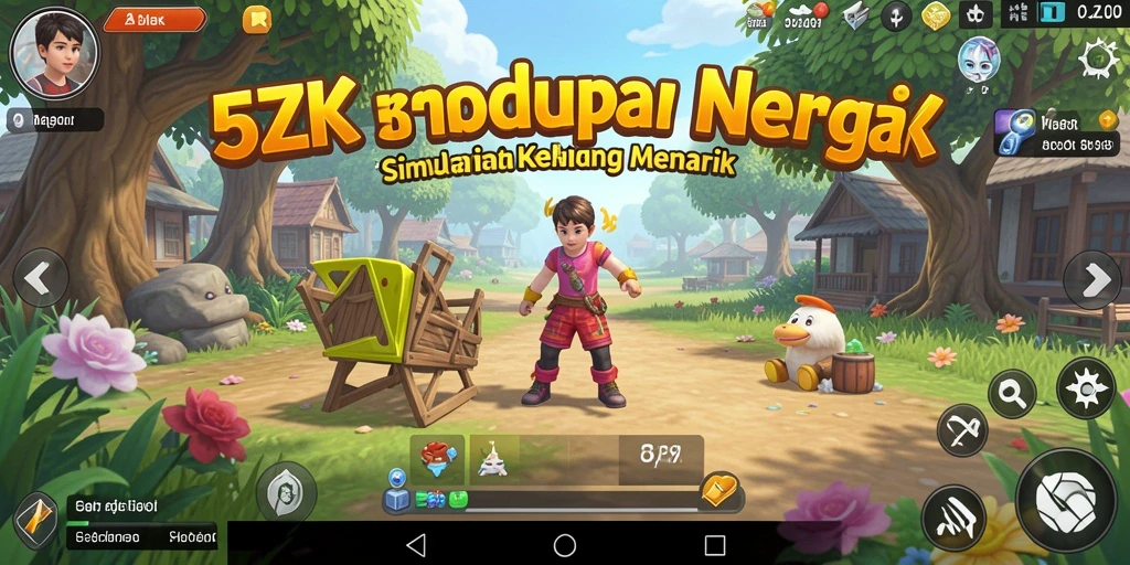 Gameplay menarik dalam 5ZK menampilkan simulasi kehidupan yang kompleks.