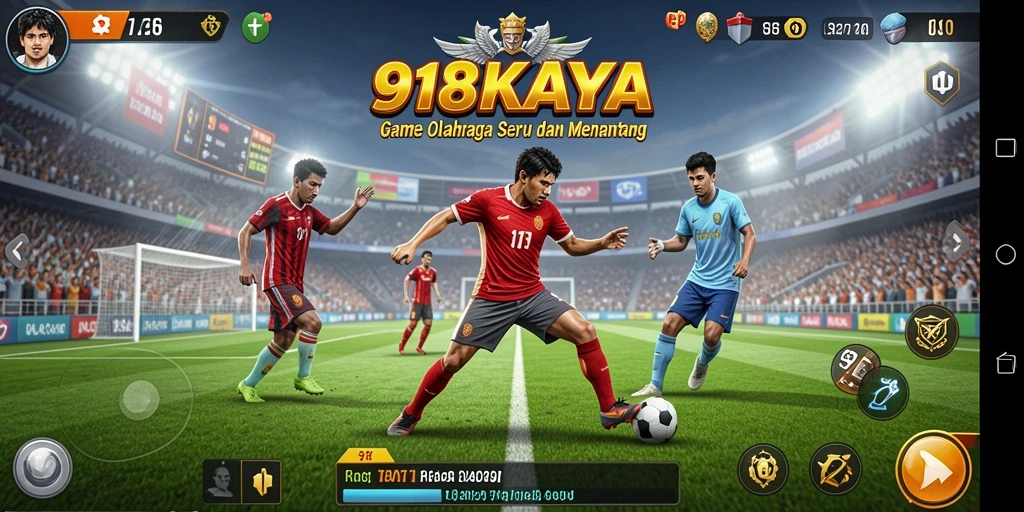 Tampilan gameplay seru dalam 918KAYA dengan aksi olahraga nyata.