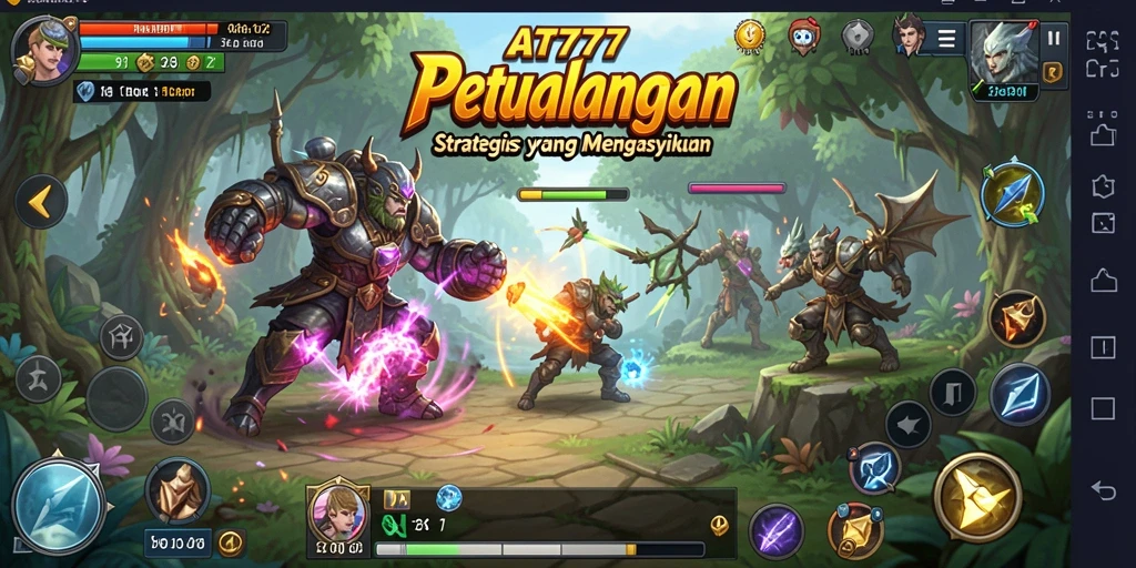 Screenshot gameplay AT777 yang menunjukkan strategi pertempuran yang intens.