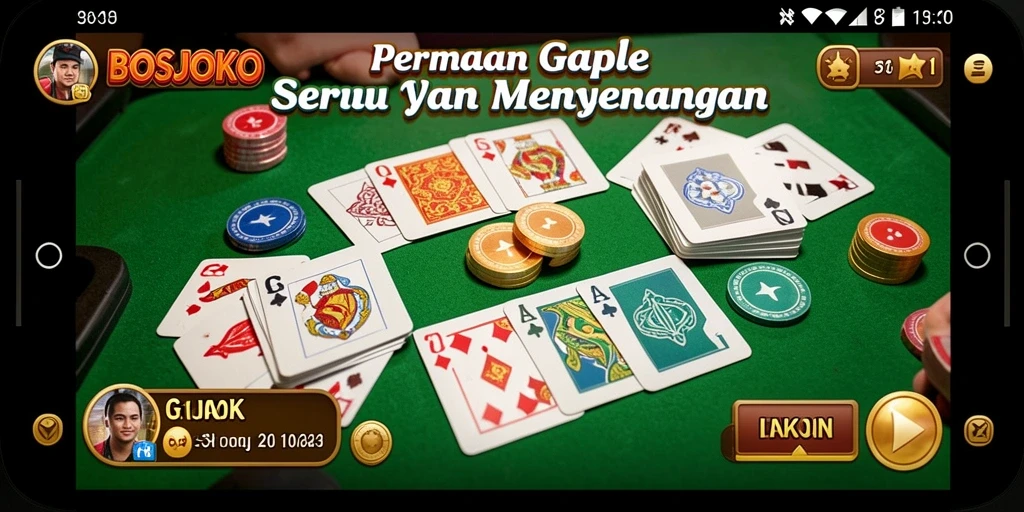 Tampilan gameplay menarik dari BOSJOKO saat bermain Gaple.