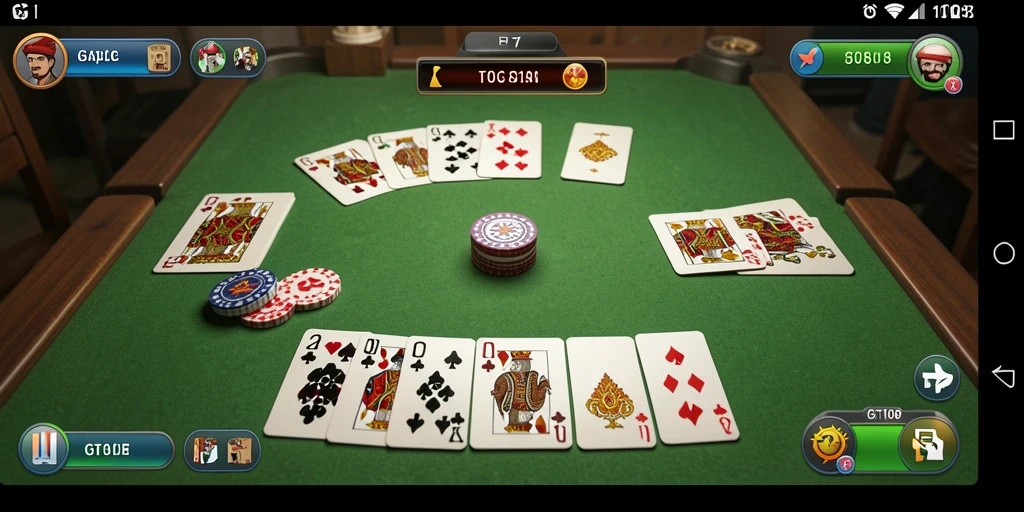 Screenshot GT108 menampilkan gameplay seru dalam permainan Gaple yang menarik.