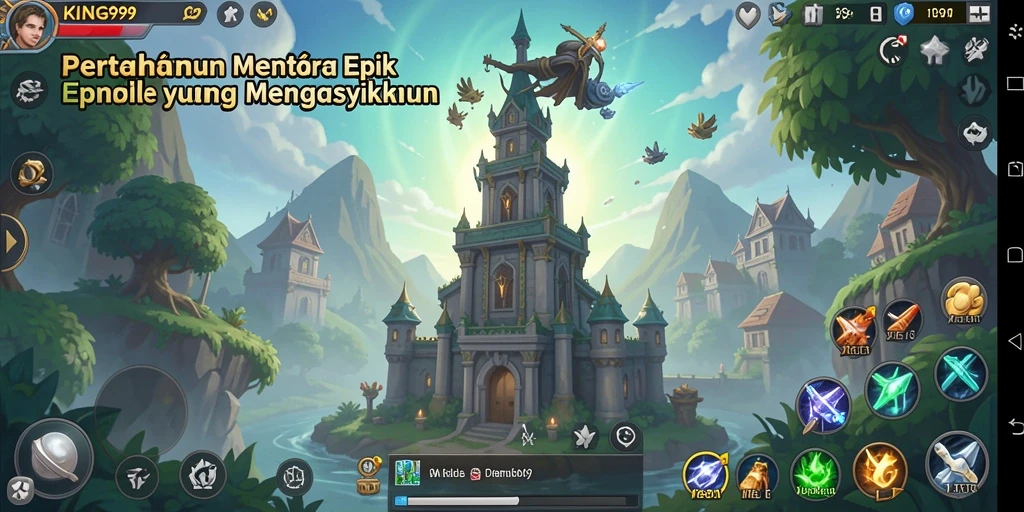 Tampilan seru gameplay Tower Defense di KING999.