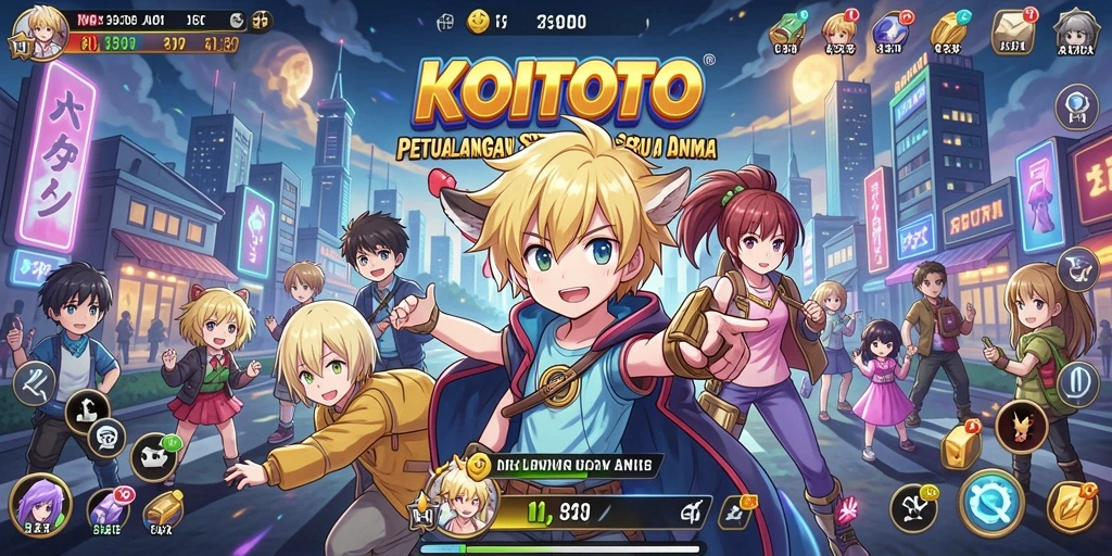 Tampilan gameplay seru dan karakter-karakter anime yang memikat di KOITOTO.